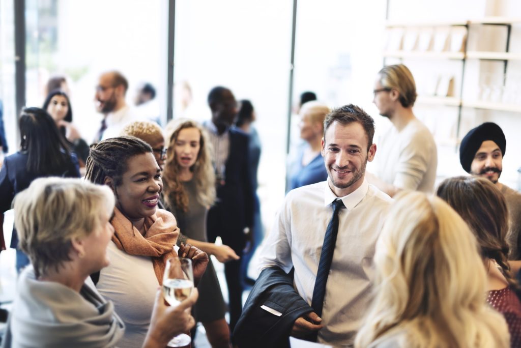 People at a meeting getting to know each other
