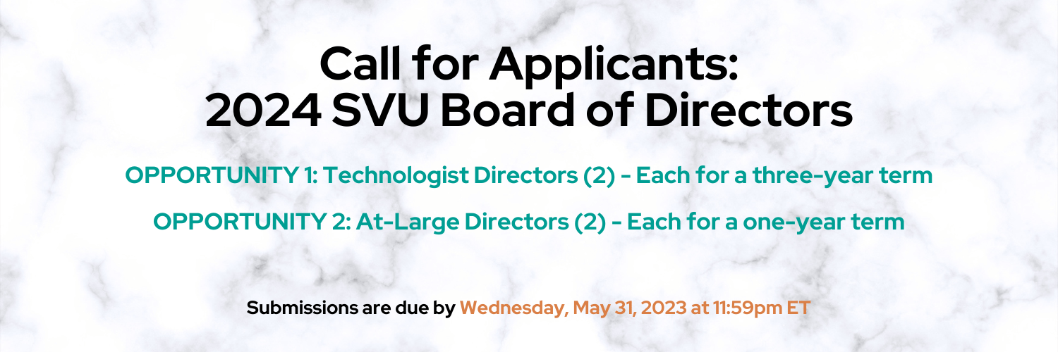 Call for Applicants - SVU Board of Directors